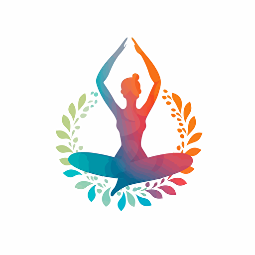 symbol for yoga cards project, very simple logo vector, clean, harmony, white background