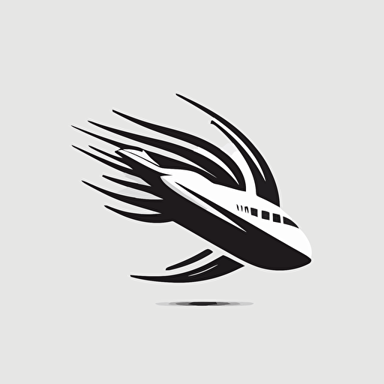 a logo design for aircraft, black and white, vector, simple, modern, minimalist, white space, white background