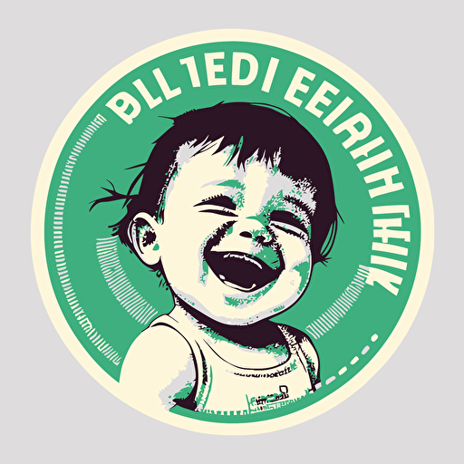 prolife smiling child newborn propaganda vector round sticker