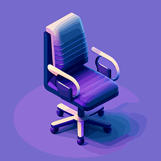 isometric icon/vector of an office chair, in the style of light purple and indigo, bess hamiti, animated gifs, studyplace, navy, post-painterly, strong use of contrast
