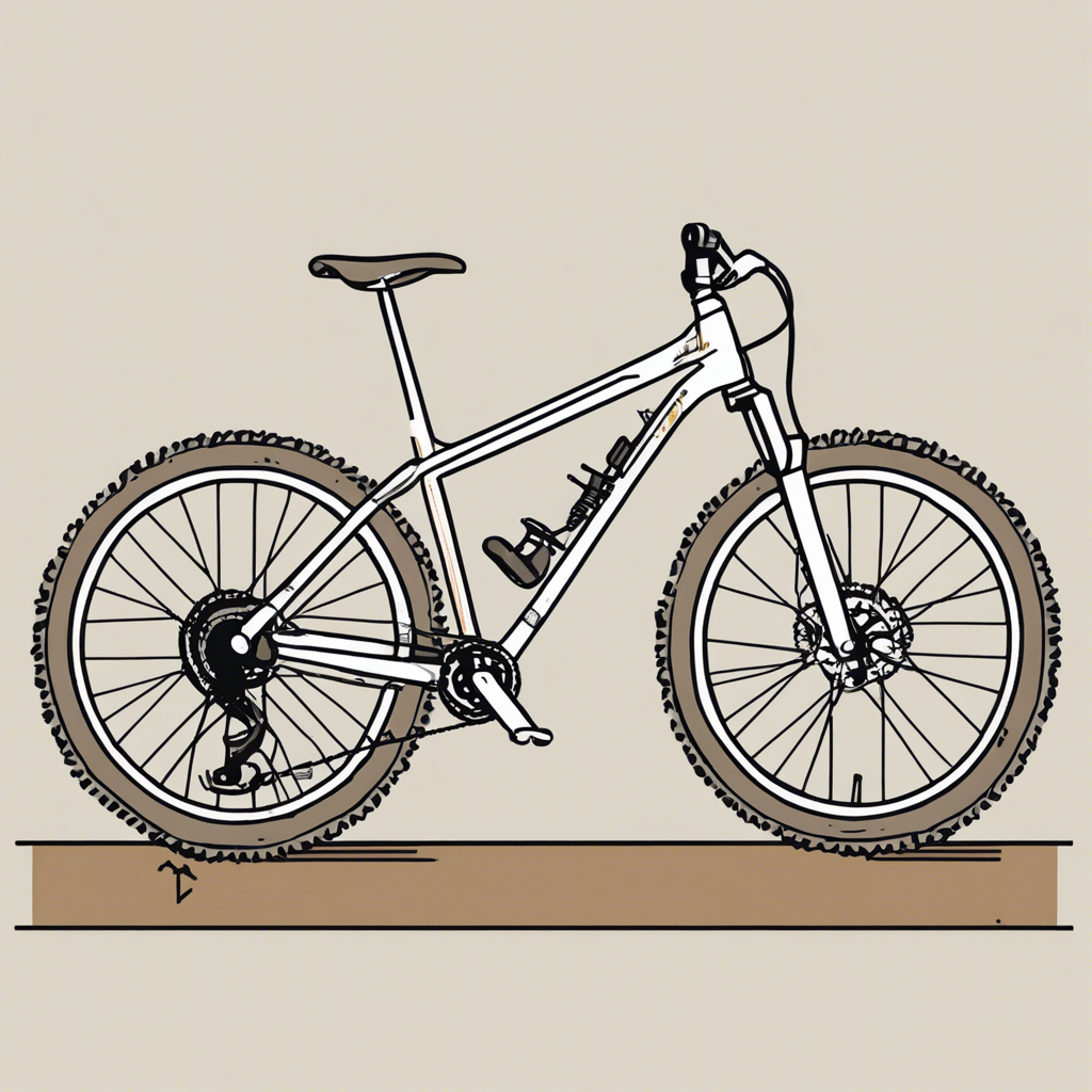 a mountain bike , illustration in the style of Matt Blease, illustration, flat, simple, vector