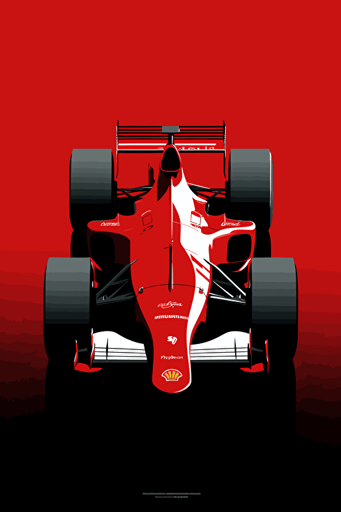 minimalist poster of a formula one car, vector,