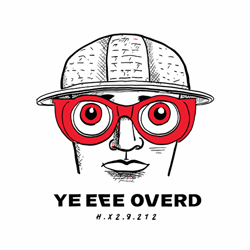 sketched, unfinished blueprint vector logo of a red hard hat on a simple white background. logo includes the text "You're Covered." Eye-Level Shot