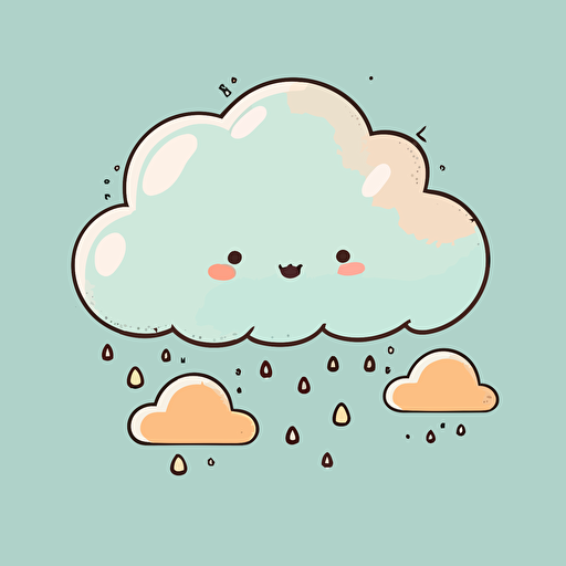 cute cloud kawaii style, vector clipart \
