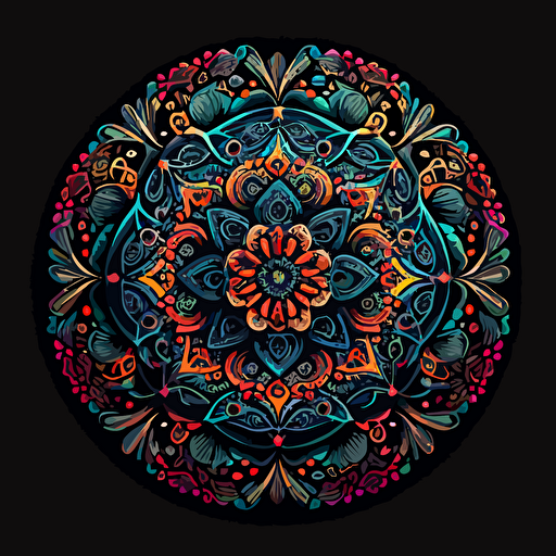 vector mandala in rock style