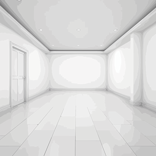 empty white room, solid white background,full view blank space , Vector,