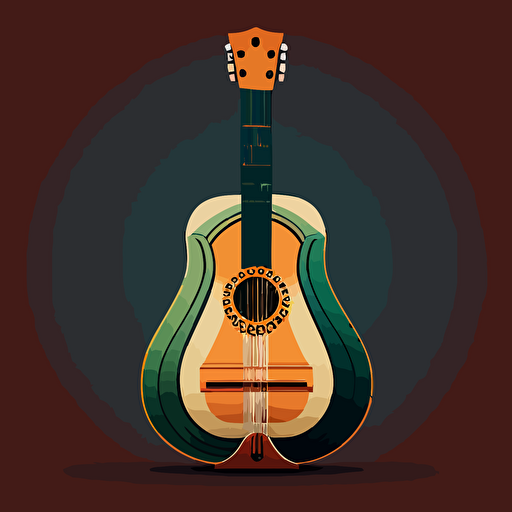 two color vector of a portuguese guitar