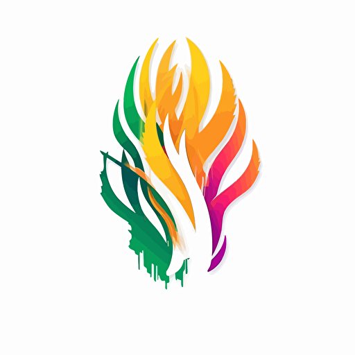 minimal vector logo for spiritual developemnt, psychodelic, vivid colours, whie background