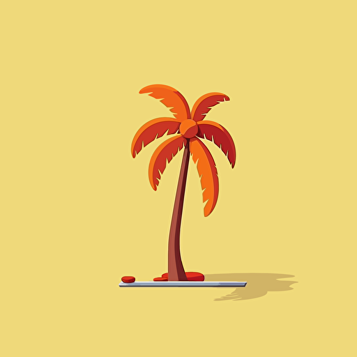 vector, 2d, carton palmtree, illustrator style, minimalist, flat