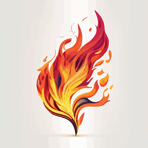 A single flame of fire, vector design, vector illustration