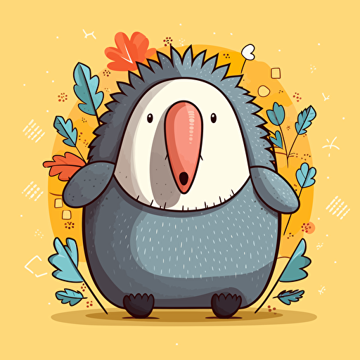 cute anteater kawaii style, vector clipart