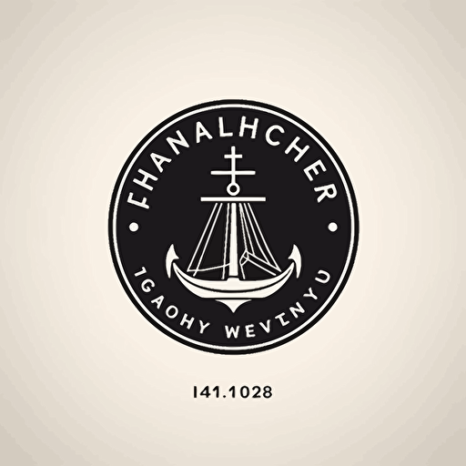 a modern, minimalist logo for a luxurious, yachts company brand named "hawaii and anchor" with an anchor, black on white background, vector, ai, very simple,