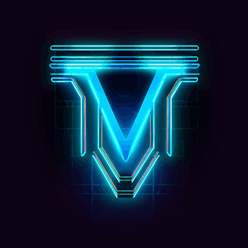 minimalistic logo, capital letter Y, vector, neon blue text color