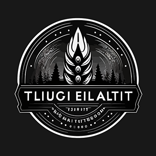 2d black and white vector logo for company called twilight audio