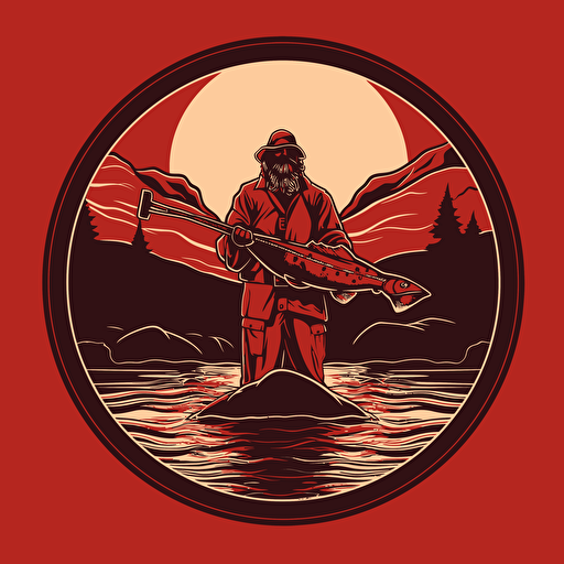 fishing logo for a black gospel group in montana. red vector
