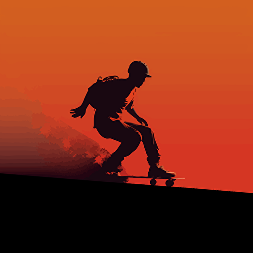 Axel Vervoordt,vector illustration, minimalist illustrator, silhouette of a person extreme sports, dynamic posture