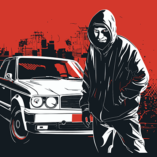 car theft, street level gangsta, vector art