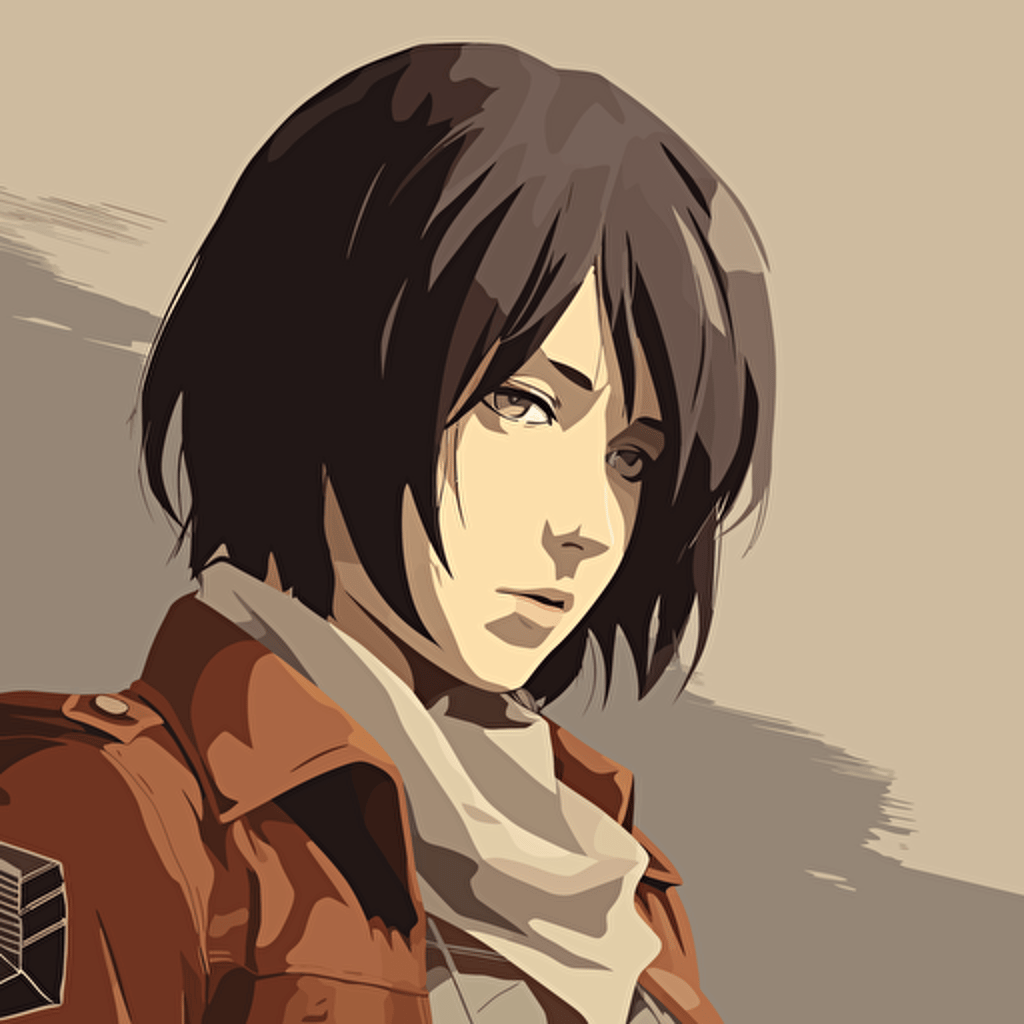 Mikasa Ackerman, anime attack of the titans, vector