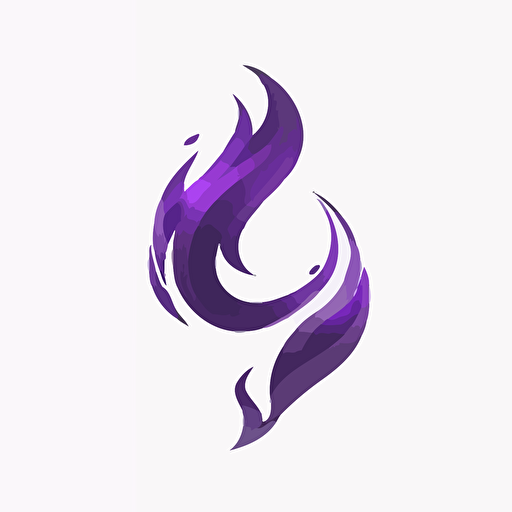 icon, logo vector, simplistic, infinity symbol, small electric flame, white background, single color, purple, no shadows