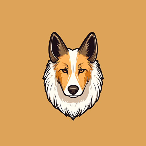 swiss shepherd short fur and floppy ears, vector logo for beer, modern and minimalism style