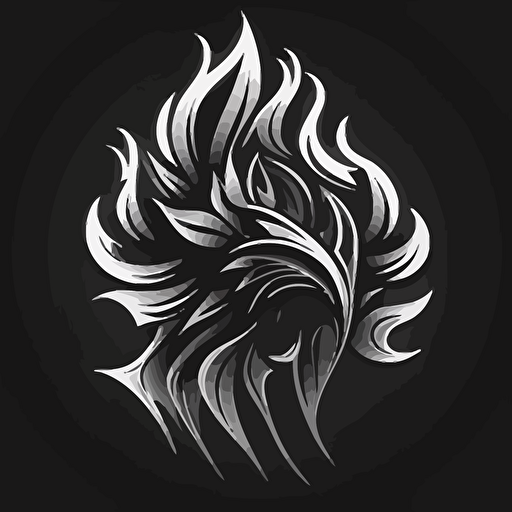 black & white vector flame avatar logo