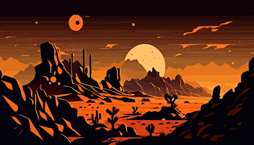 mars landscape,night time,mountians,anime style,comic,vector,