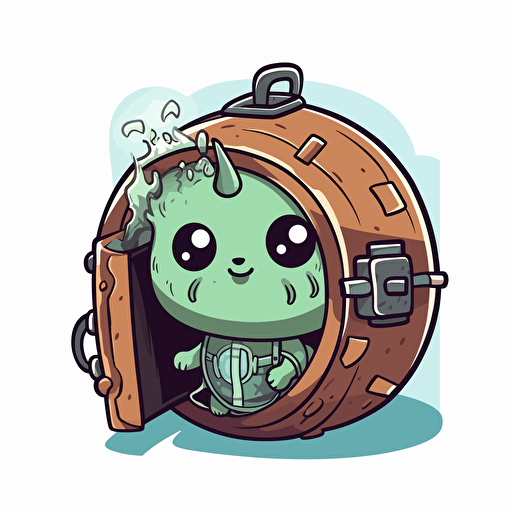 escape room mascot cutie web illustration style, vector