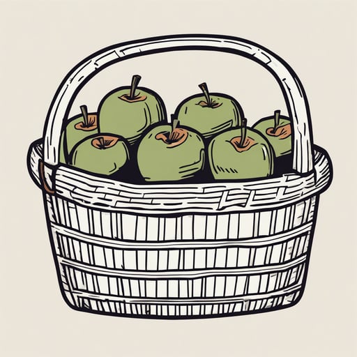 Freshly picked apples in a basket