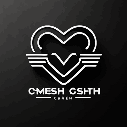 make a logo vector about fashion brand called "gymcrush", use a line heart and dumbbells together, use black white color, minimal, line**