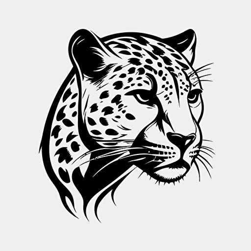 jaguar vector logo style minimalistic black and white