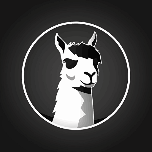 logo for clothing company, alpaca, vector, elegant, curves, black and white