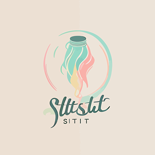 stylist logo,vector,named hairink,pastel colors,minimalist ,vector