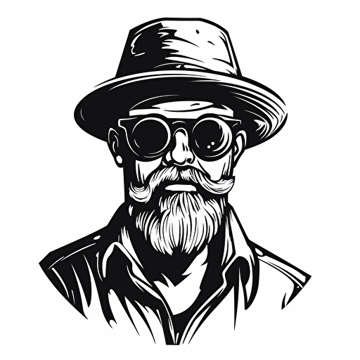 make logo for "The Grillfather" vector art, black only, white background, simple