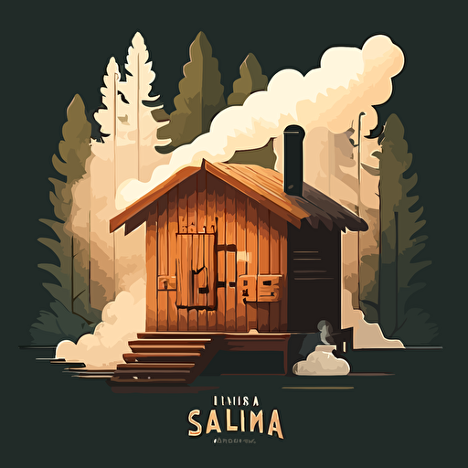 sauna illustration, simple, vector, steam
