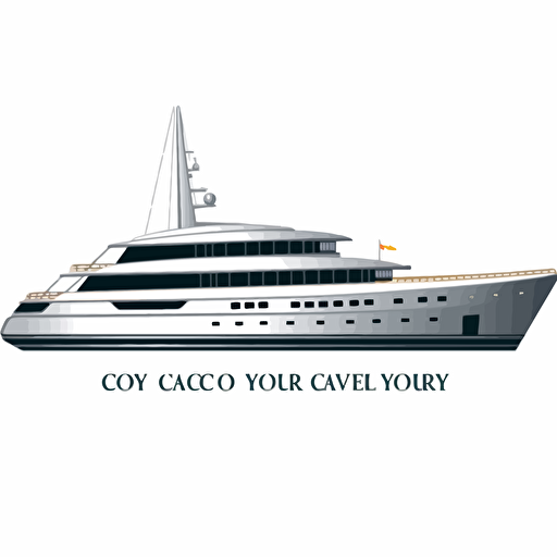 vector logo of a modern yacht, solid white background