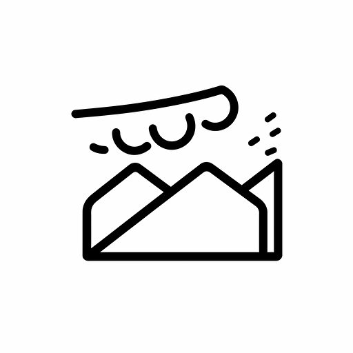 animation newsletter icon, simple black and white vector illustration