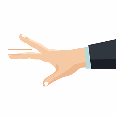 flat vector illustration of a left hand horizontal to the left
