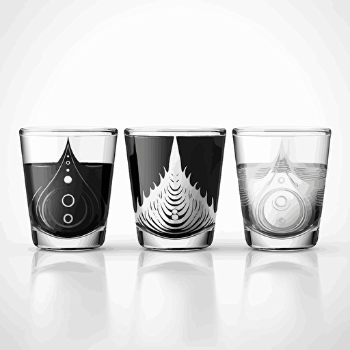 balck and white vector design illustrotion for shot glasses v5.1