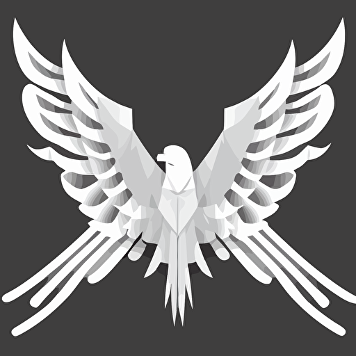geometric white eagle flying open black book icon red background vector simple logo cgsociety artstation