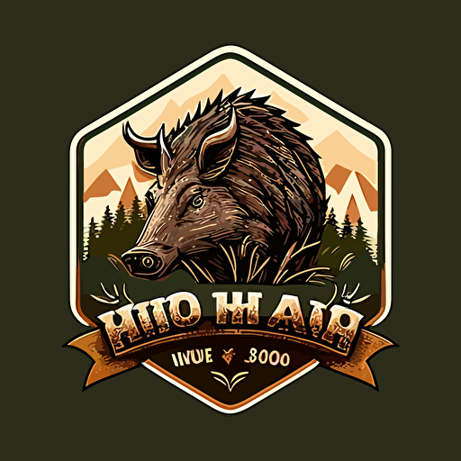 vector based logo for a wild hog