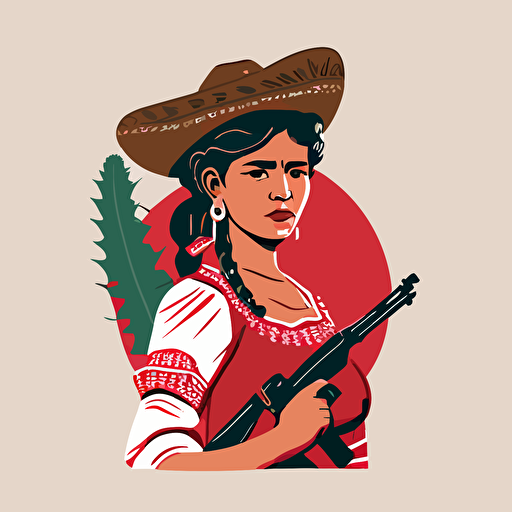 flat vector illustration of a female bandita
