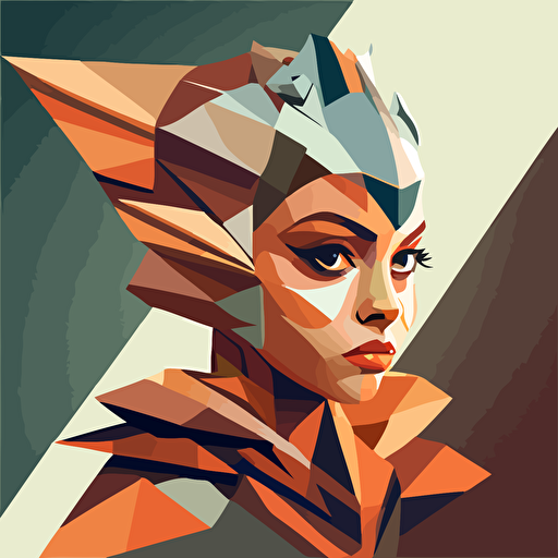 ahsoka from starwars. vector shapes