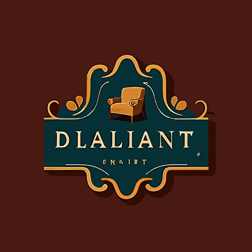 an e-commerce furniture brand logo design, fancy logo of letter “DI”, flat 2d, vector. This logo represents a brand that is affordable and encourages customer to be crafty