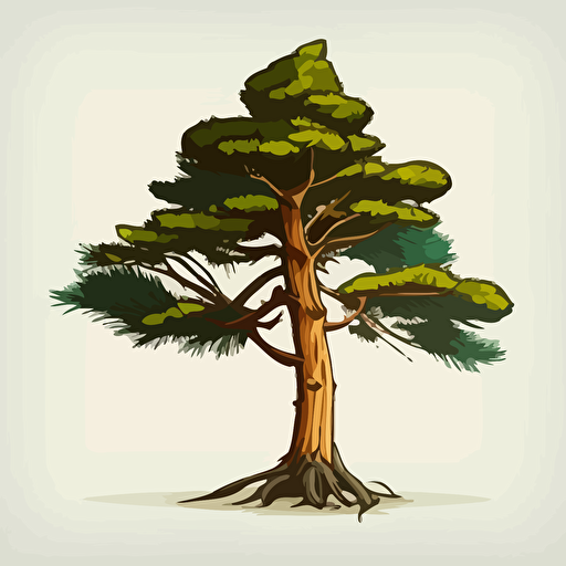 vector pine tree cartoon