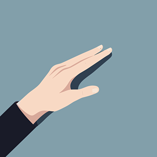 flat vector illustration of a left hand horizontal to the left