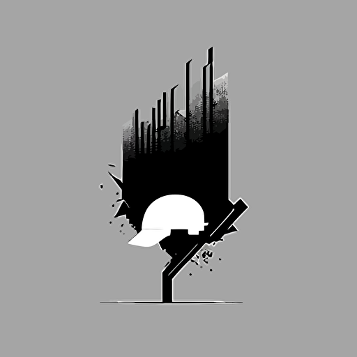 minimalist logo, construction,vector, black and white