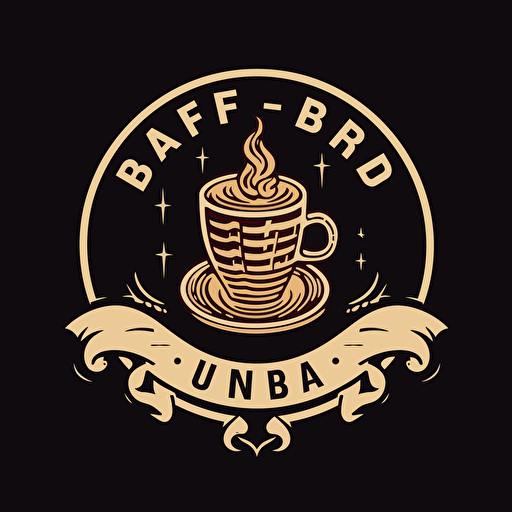 create a logo of "UB" brand, this logo is for a cafe that sell coffee and french pastry. high resolution vector. The logo have a cup of coffee with croissant element. The overall effect should be a logo that feels both modern or urban lifestyle.