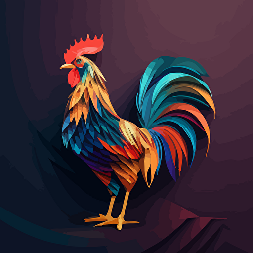 carta de un gallo con texana colorido en vector