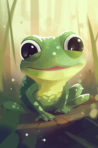 cutest cottagecore frog, vector, cute
