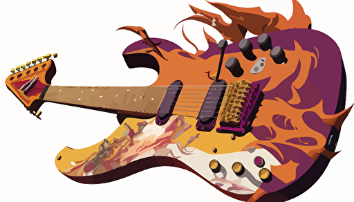 guitar,bass guitar,no background,anime style,comic,vector,